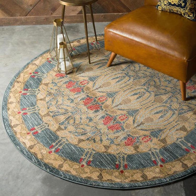 Vintage-Teppich mit geometrischem Druck, mehrfarbiger Polyster-Teppich, rutschfeste Unterseite, haustierfreundlich, pflegeleichter Innenteppich für den Innenbereich