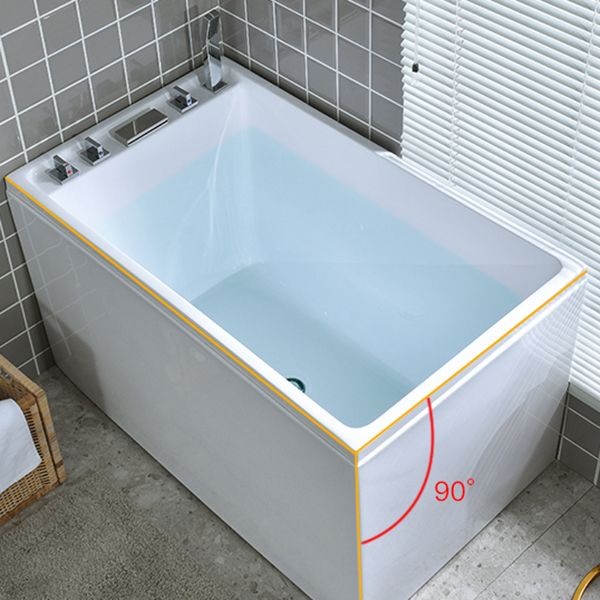 Modern Rectangular Center Bathtub Acrylic Freestanding White Bath