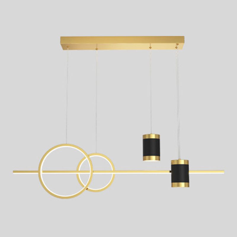 4-Lights Modern Island Pendants Metal Pendant Lights for Dining Room