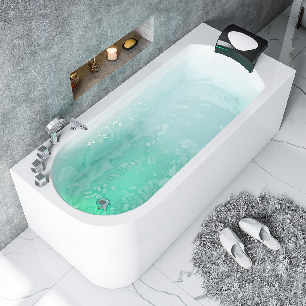 Acrylic Soaking Bathtub Antique Finish Rectangular Back to Wall Bath Tub