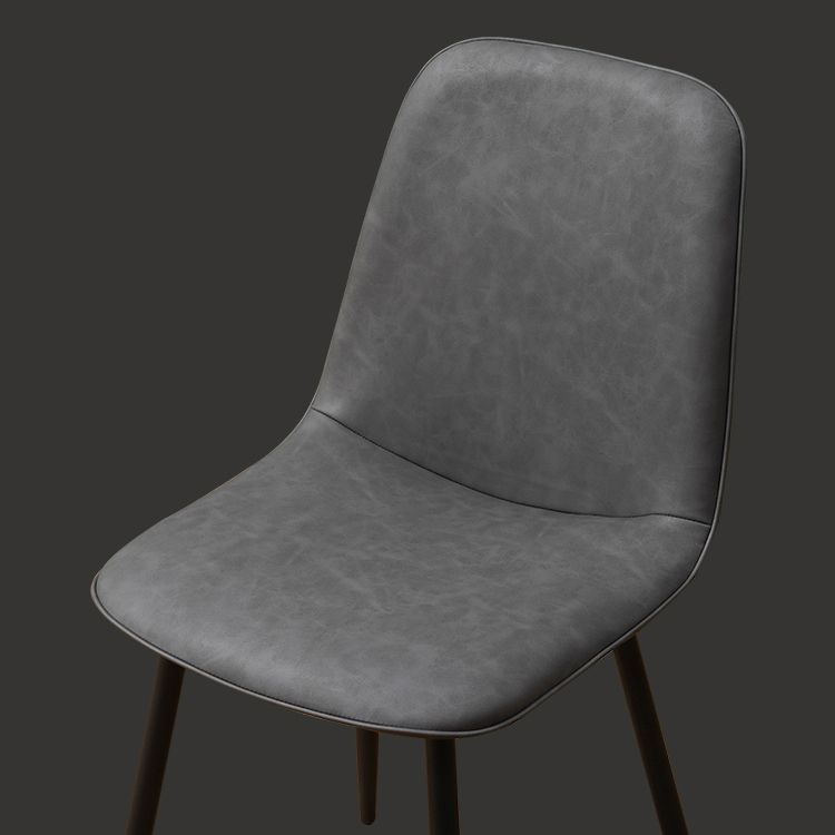 Chaise d'appoint de cuisine scandinave en cuir, finition mate, chaise de salle à manger à dossier solide