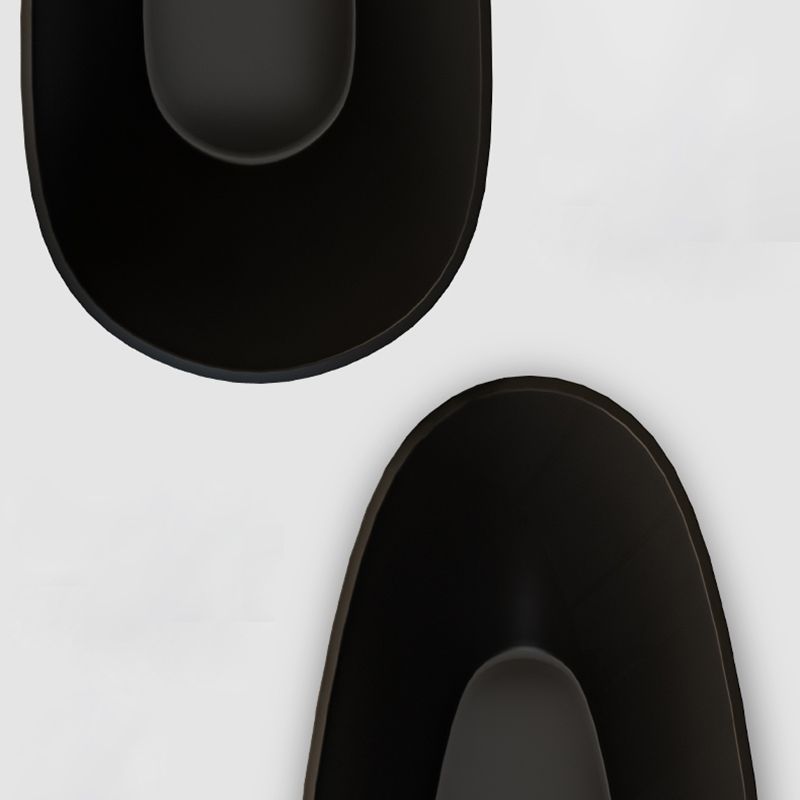 Acrylic-Fiberglass Oval Bathtub Contemporary Soaking Bathtub with Drain and Overflow Trim