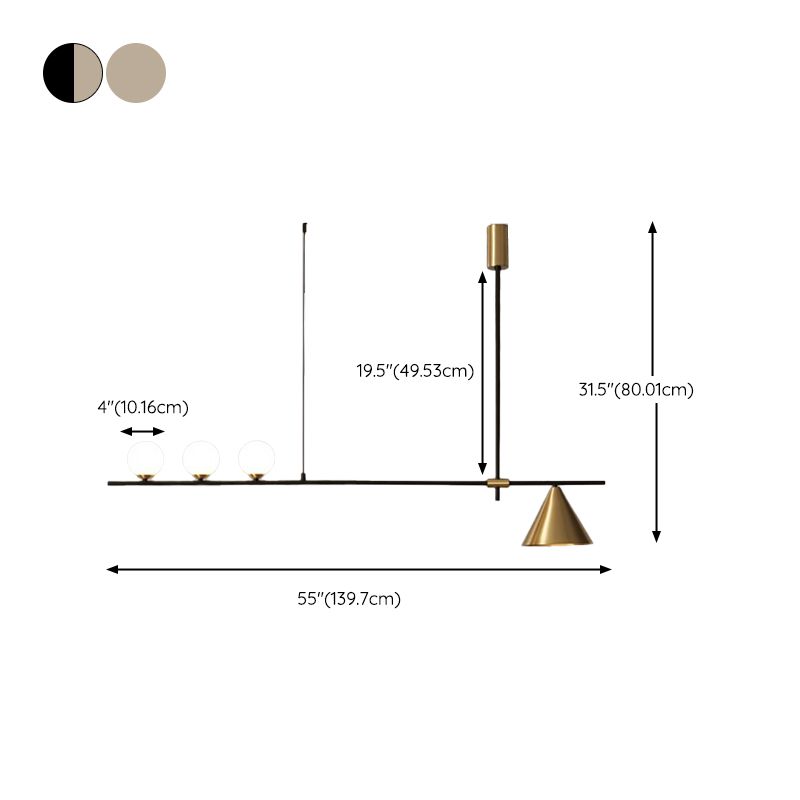 Modern Simple Island Light Glass Hanging Light for Dining Room
