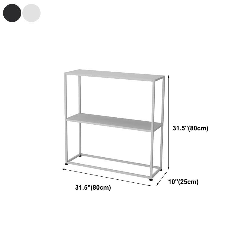 Metal Frame Bookshelf Modern Black / White Open Storage Bookcase