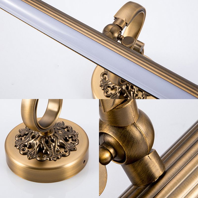 Finition en laiton lampe à paroi tubulaire moderniste de 20 "/ 24" de largeur de vanité en métal à LED en lumière chaude / blanche sur miroir