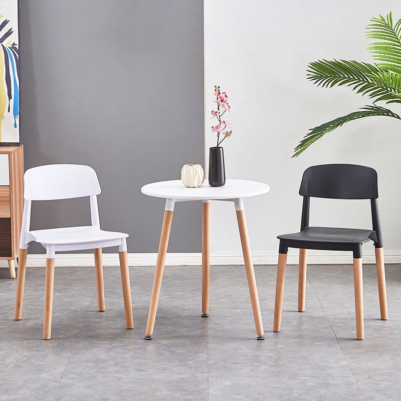 Modern Style Plastic Dining Chair Open Back Dining Side Chair for Kitchen