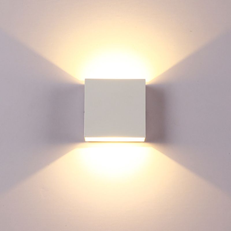 Contemporary Aluminum Wall Light Cube 4" Wide Wall Washer for Living Room