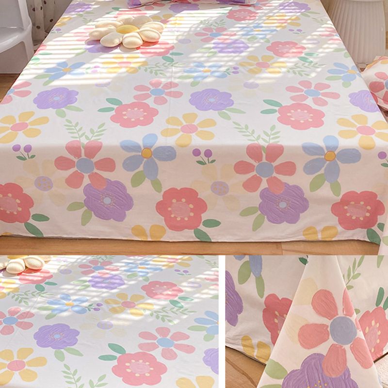 Cotton Bed Sheet Set Floral Modern Breathable Pillowcase For Bedroom