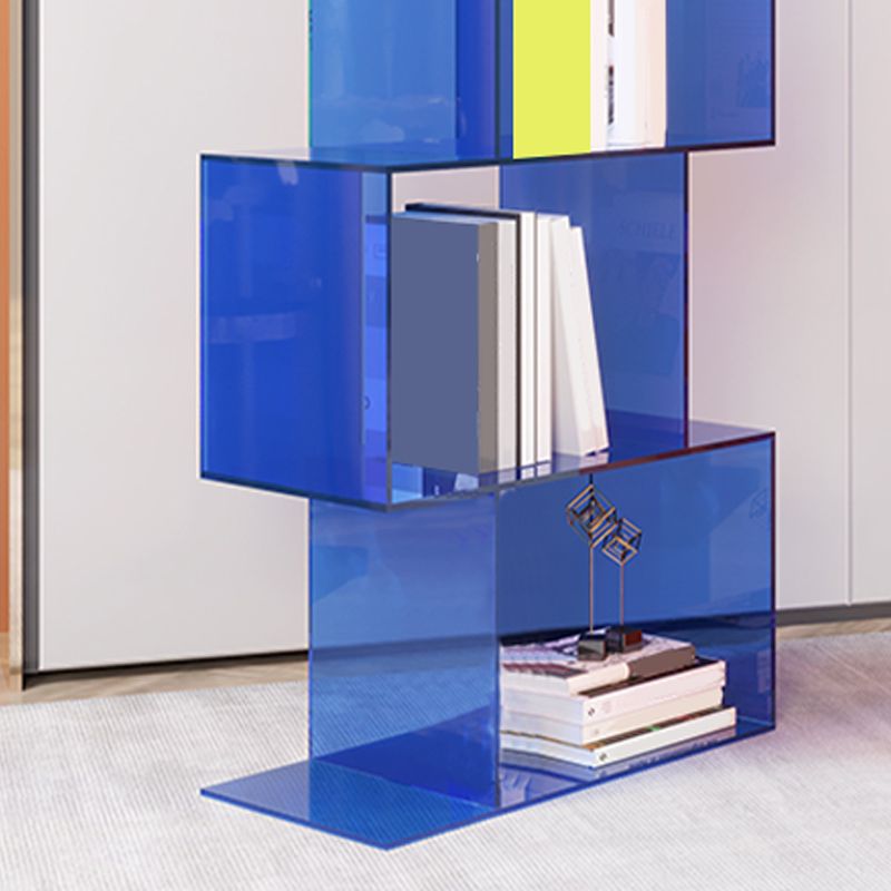 Acrylic Open Back Bookcase Scandinavian Standard Bookshelf with Shelves