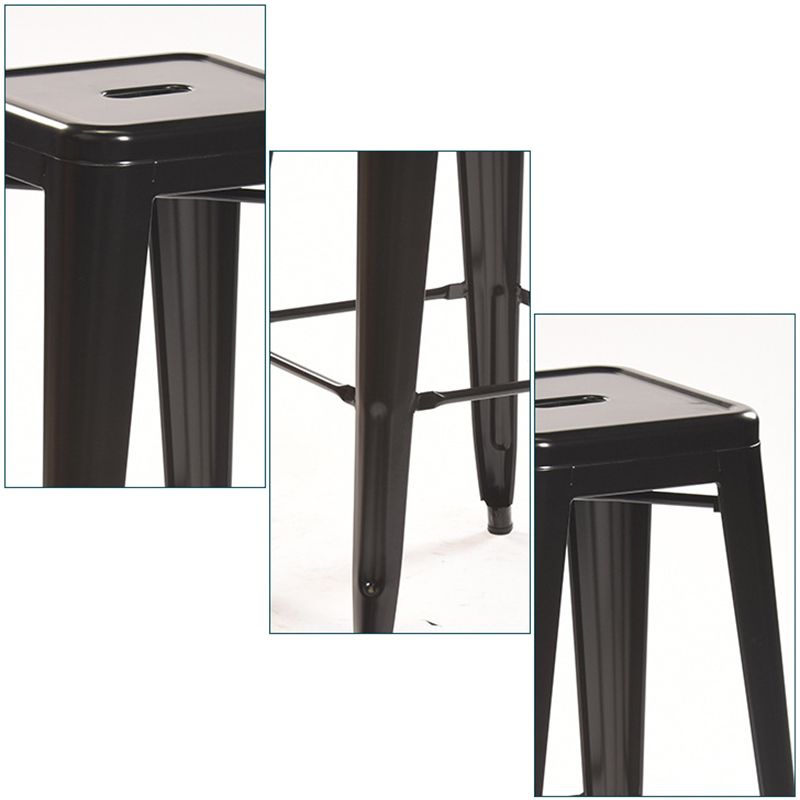 Industrial Style Metal Bar-stool Square Iron Seat Counter Stool for Kitchen Bar