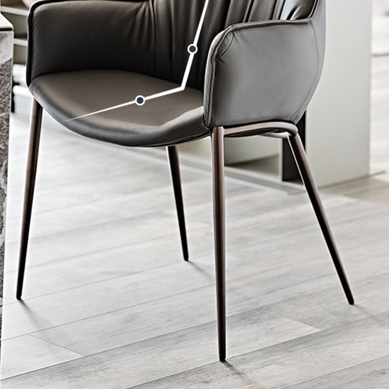 Industrial Arm Chair Metal Solid Back Dining Room Chair for Kitchen