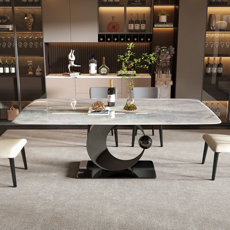 Rectangle Dining Room Table Pedestal Dinner Room Kitchen Table