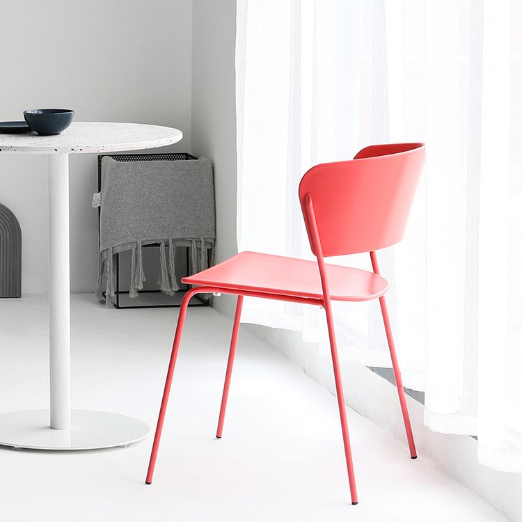 Matte Finish Industrial Dining Side Chair Open Back Plastic Dining Chair