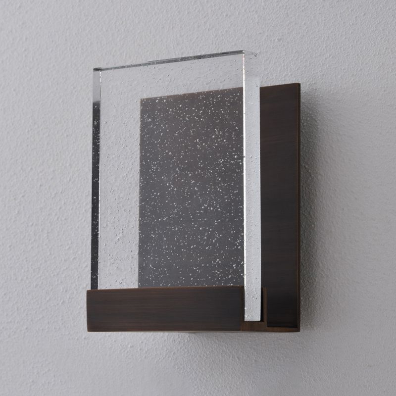 1-Light Clear Crystal Wall Mounted Light Fixture Modern Style Rectangular Sconce Light