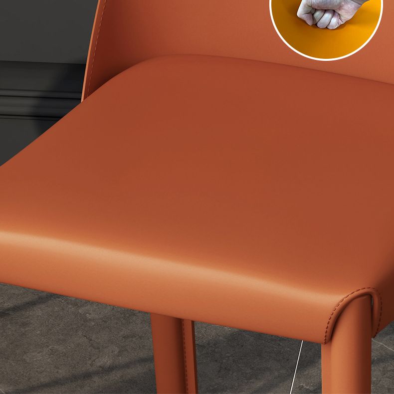 Modern Low Back Dining Chair Faux Leather Armless Dining Side Chair