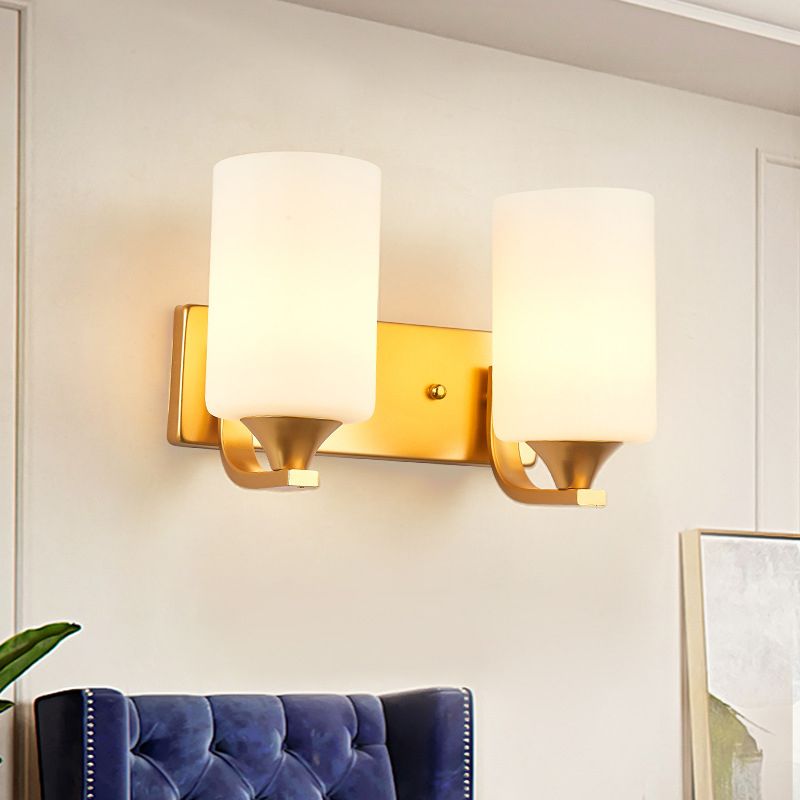 Modern Vanity Lighting Metal Wall Light Fixture in Gold for Bathroom