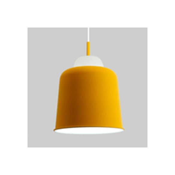 Lámpara colgante de tazas de tazas de tazón de tela 1 cabeza de macarrón altura loft altura de colgación ajustable