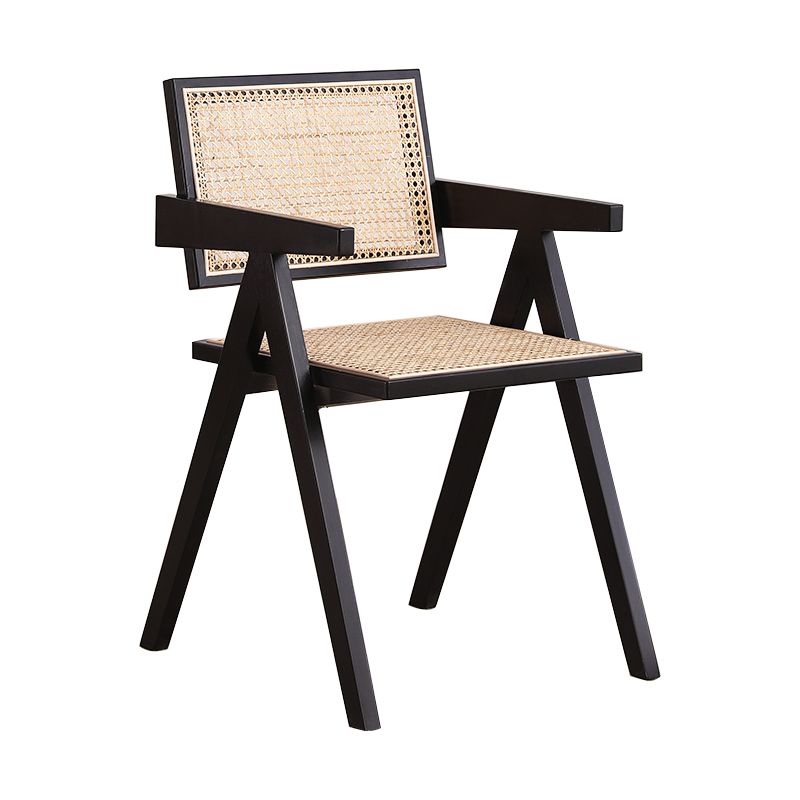 Chaise de salle à manger en bois moderne, bras de chaise en rotin pour utilisation au Restaurant