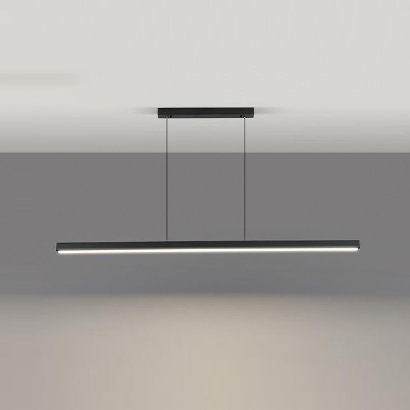 Strip Shape Island Lamp 1-Light LED Island Hanging Lamp with Acrylic Shade for Dining Room