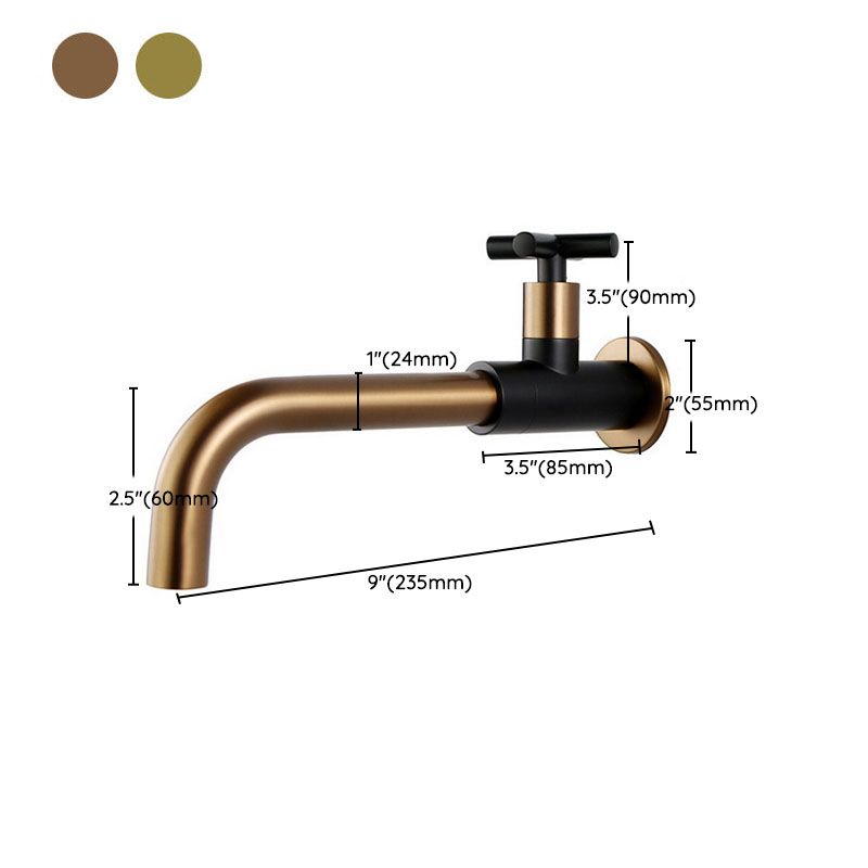 Wall Mounted Faucets Single Cross Handle Faucet for Bathroom