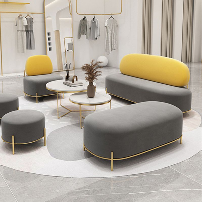 Armless Contemporary Sofa Velvet Tight Back for Apartment Sofa