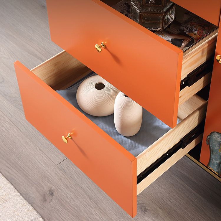 Glam Storage Chest Wooden Horizontal Lingerie Chest with Drawers