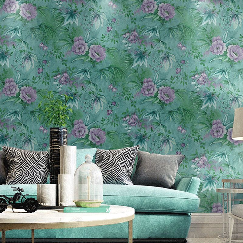 Natural Color Modern Wall Covering Flower and Plant Wallpaper Roll for Accent Wall