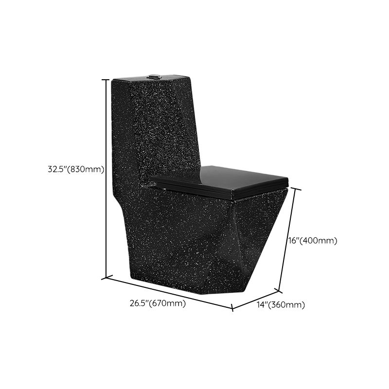 Traditional All-In-One Toilet Bowl Floor Mounted Black Urine Toilet for Bathroom