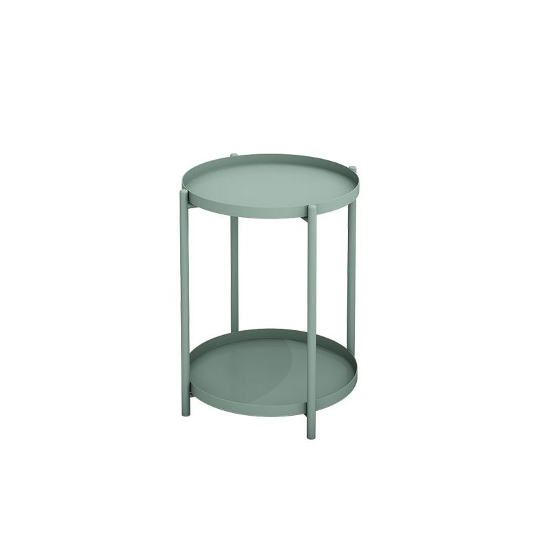 Mid-Century Metal Corner Table Tray Top Round Side End Table