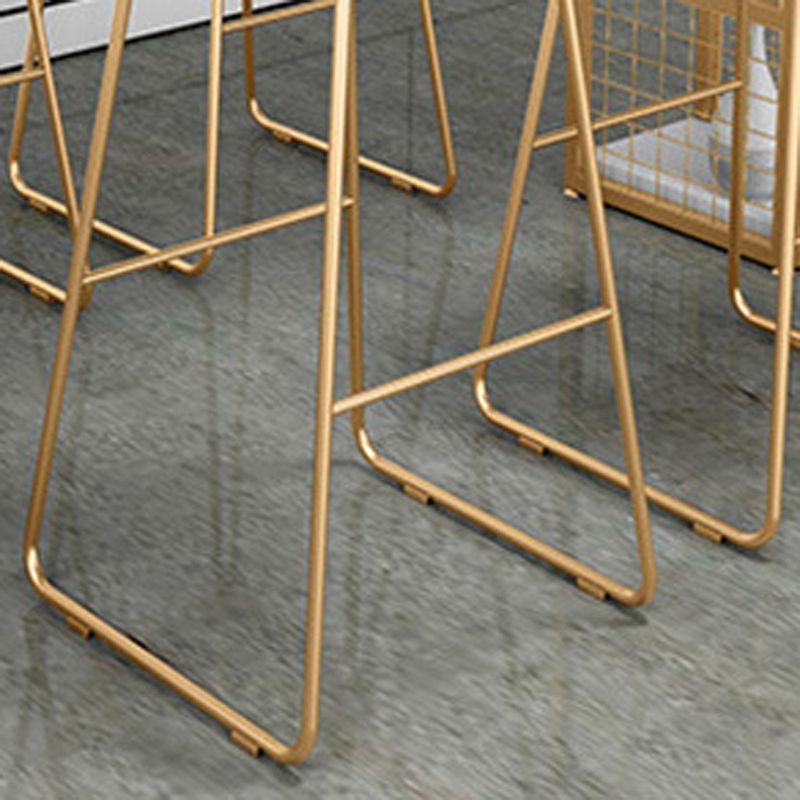 Glam 1/2/3/5 Pieces Bar Table Set Rectangle Bar Table with Metal High Stools for Kitchen