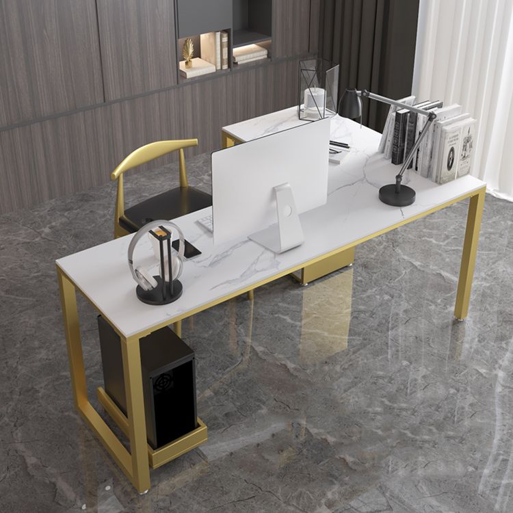 Glam Style Office Desk L-Shape Office and Study Room Writing Desk