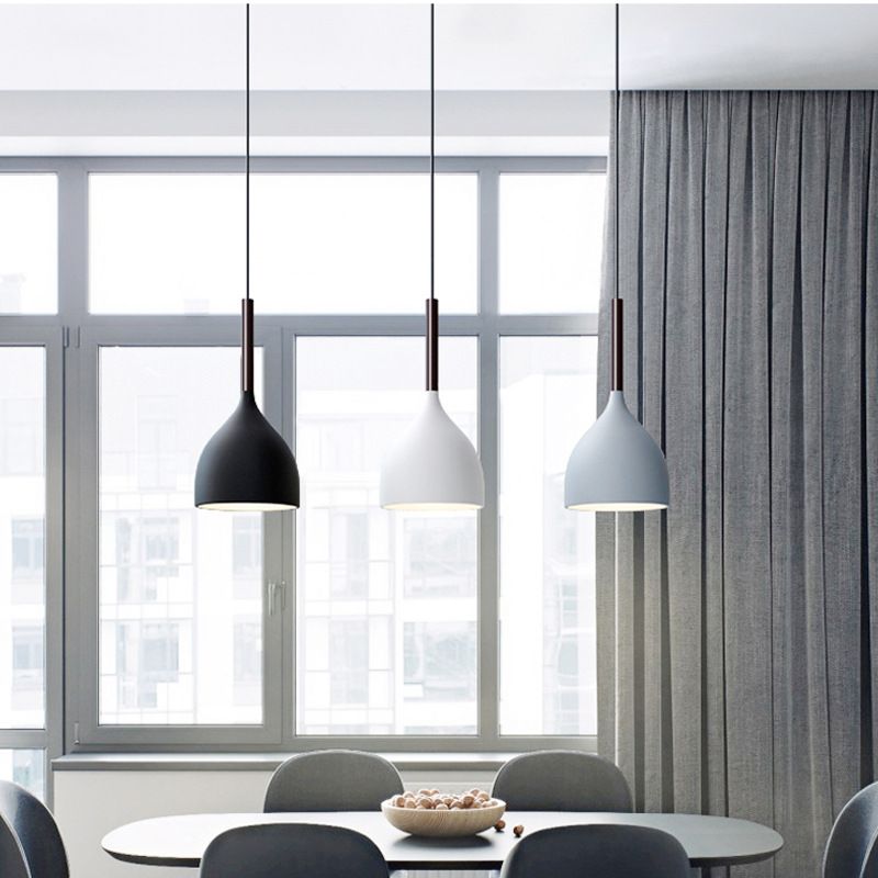 Modern Creative Creative Macaron a sospensione Light Lacked Cone lampada appesa con Sucker di ferro