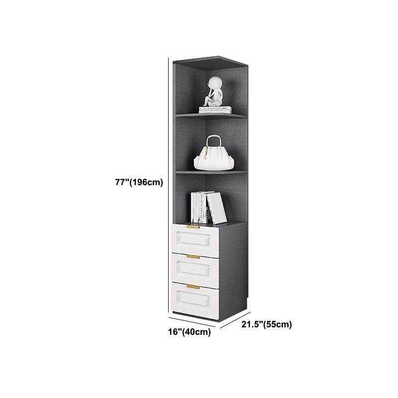 Modern Style Wardrobe White Colour Wooden Wardrobe Closet with Drawer