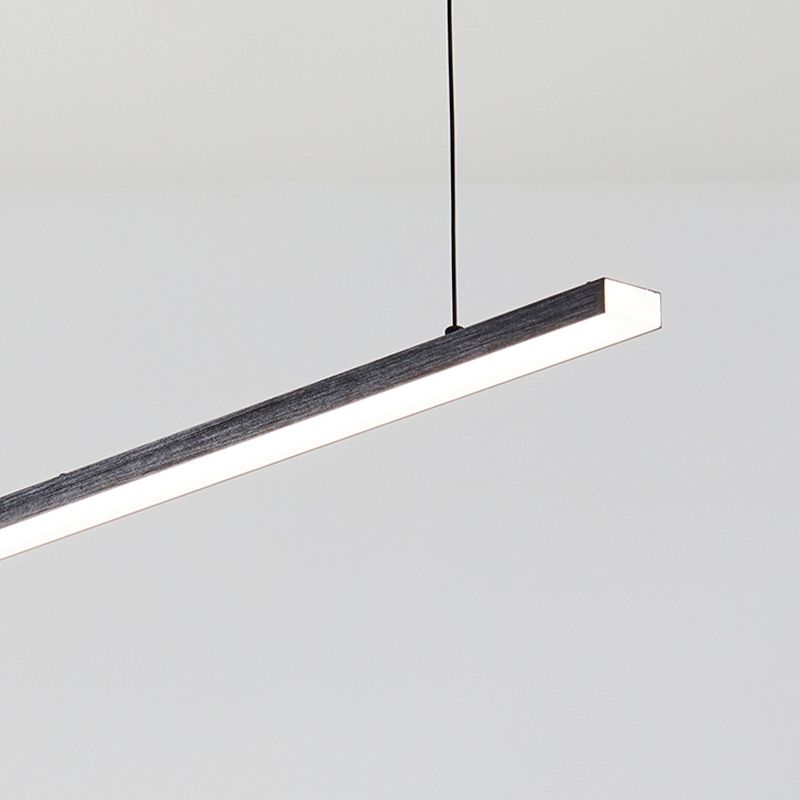 1-Light Linear Island Lighting Fixtures Black Modern Style Aluminum Hanging Lamps