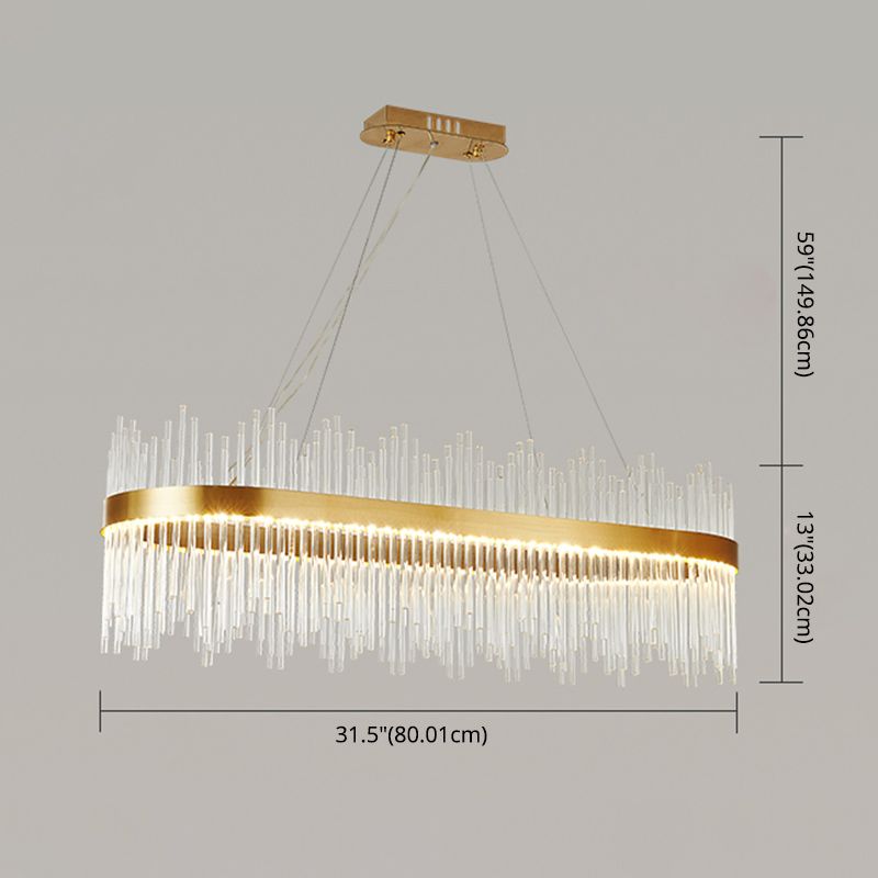 Modern Pendant Chandelier Linear Island Lighting Pendant Light Modern Chandelier in Gold