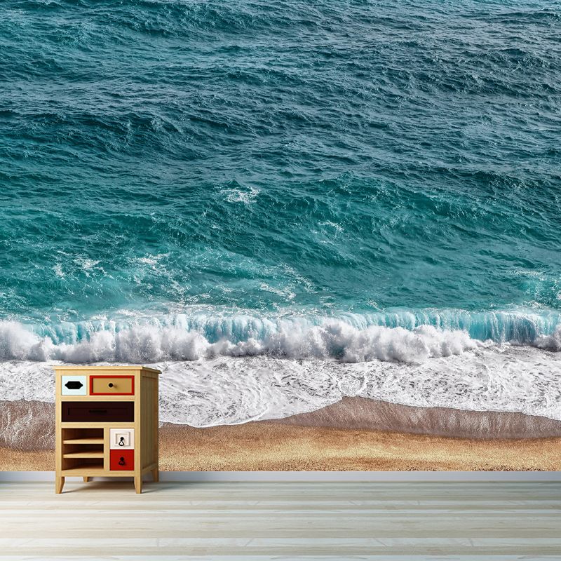 Sea Mural Horizontal Photography Modernism Wall Decor for Bathroom
