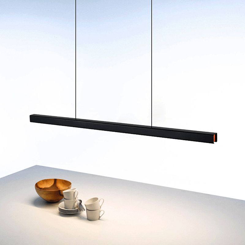 Luci di lampadari dell'isola lineare Simplicità Fissature di illuminazione lampadario in alluminio per tavolo da pranzo