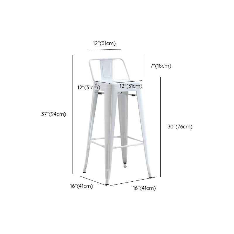 Industrial Low Back Counter Stool Metal Counter Height Stools for Kitchen
