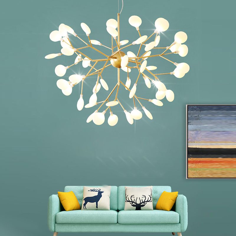 Unique Shape Hanging Chandelier Modern Style Metal Multi Light Hanging Lamp for Bedroom