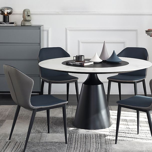 Juego de comedor de forma redonda de estilo moderno muebles de mesa de comedor de piedra sinterizada para restaurante