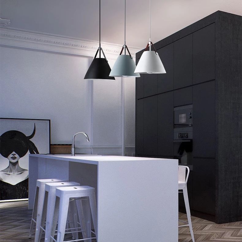 Metal Conical Suspension Pendant Minimalist Style Pendant Ceiling Light for Living Room