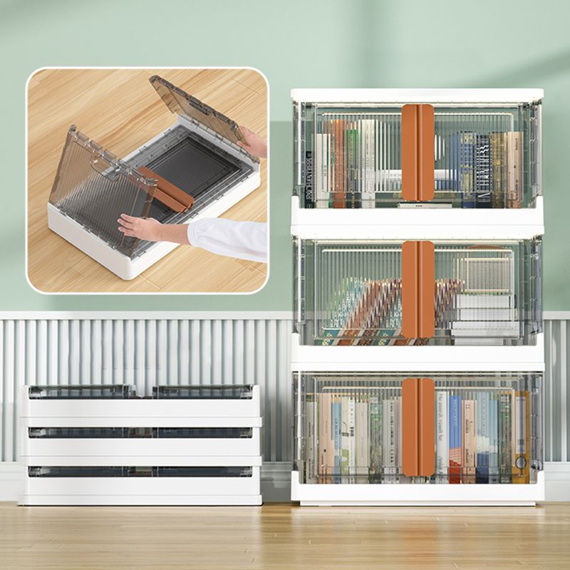 Urban Plastic/Acrylic Shelf Bookcase Folding Bookshelf with Doors