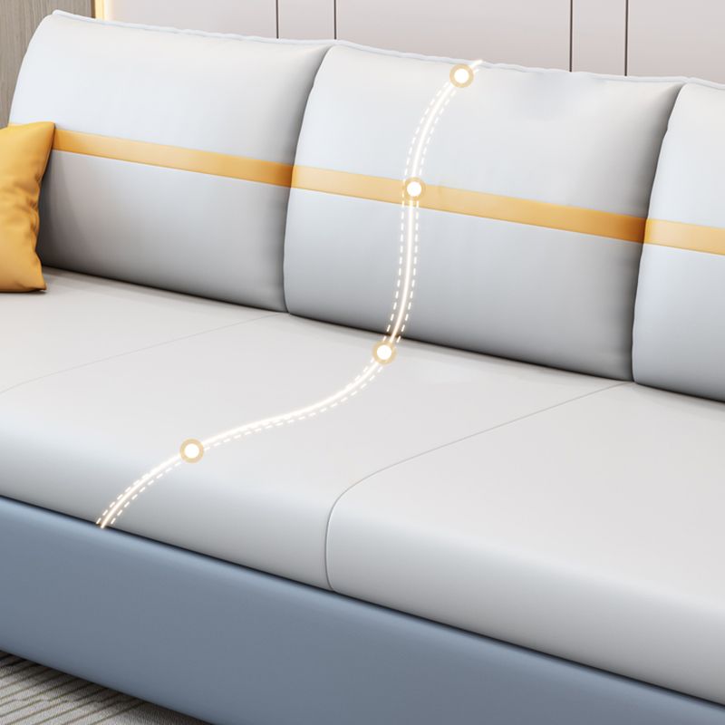 Upholstered Convertible Sofas Faux Leather Sleeper Sofa with Storage