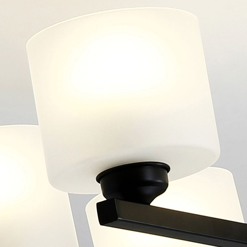 Cylinder Pendant Lights Modernism Glass Pendant Lighting Fixtures in Black