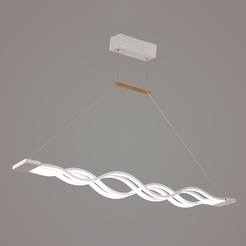 Waving Hanging Island Lights Ultra-Contemporary Acrylic Chandelier Lighting Fixtures for Restaurant