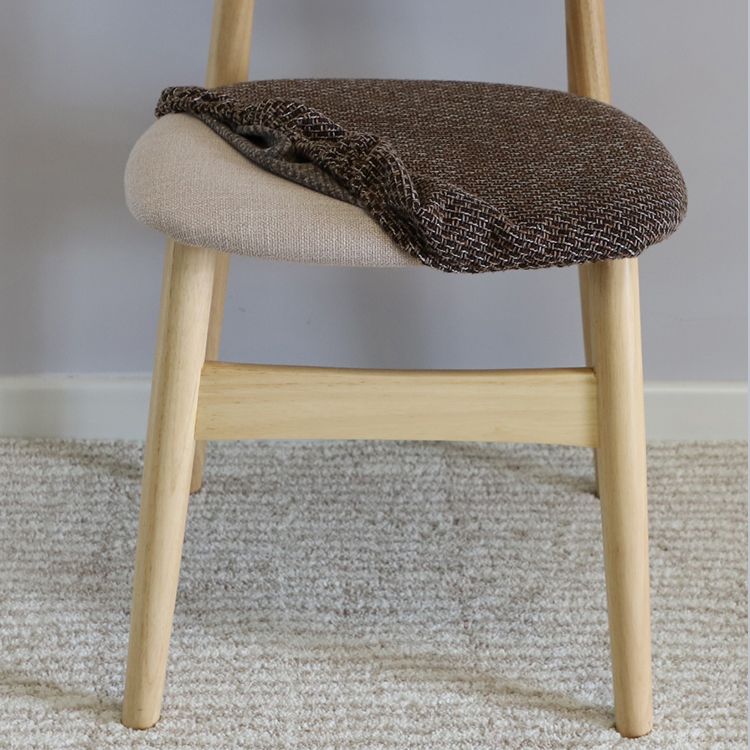 Contemporary Style Wood Side Dining Chairs Open Back Dining Armless Chairs