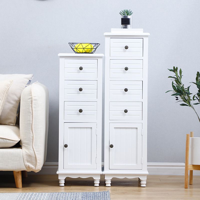 Nautical Vertical Solid Wood Storage Chest Bedroom Chest with Drawers