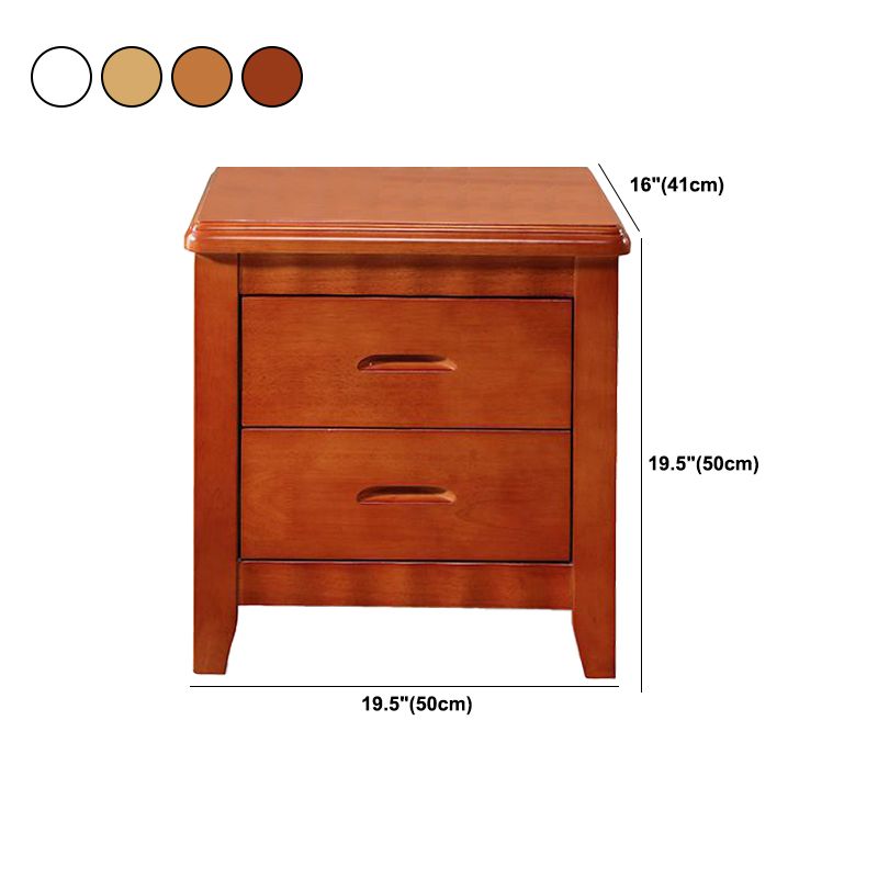 Contemporary Bedside Cabinet Solid Wood Night Table with Drawers