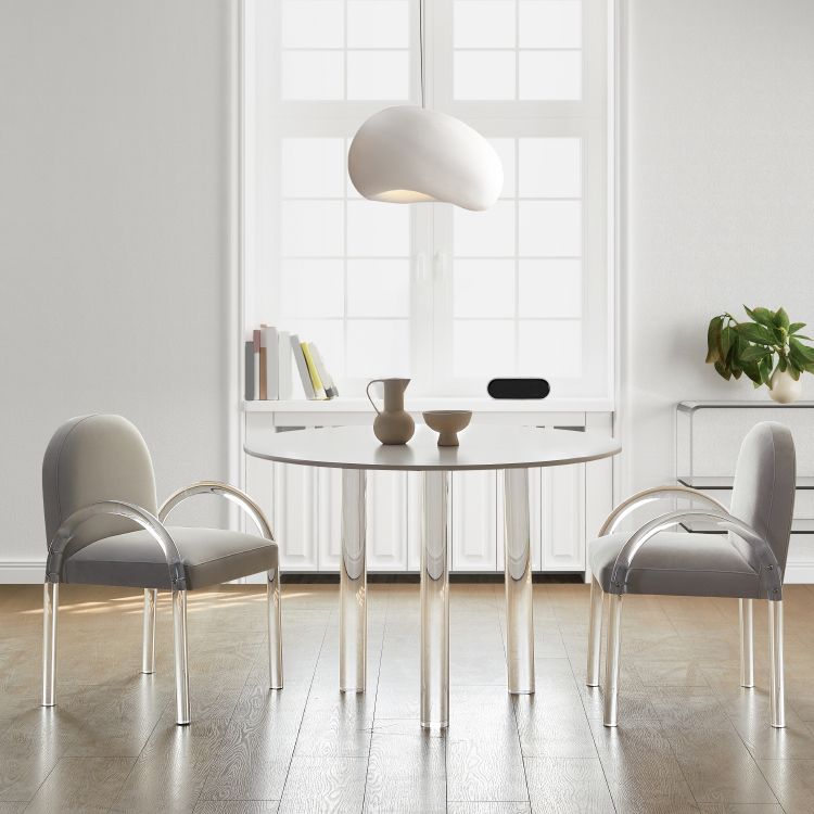 Modern Dining Set 1/2/3/4 Pcs Acrylic Frame Dining Table and Chairs
