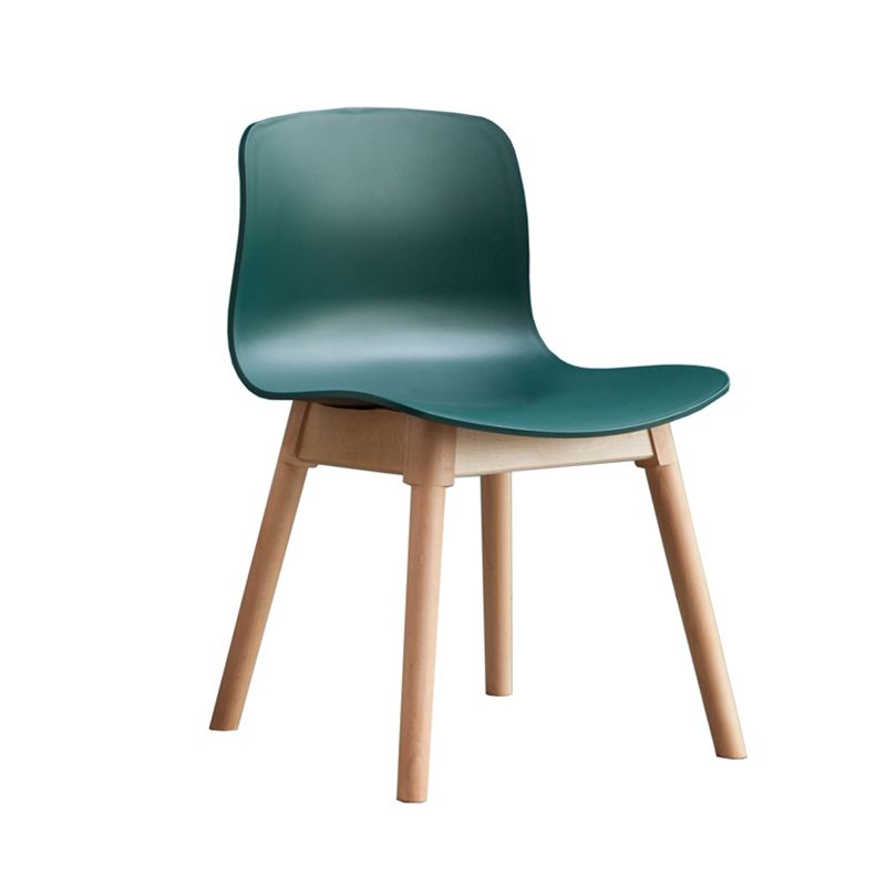 Natural Beech Legs Side Chair Scandinavian Armless Dining Chairs